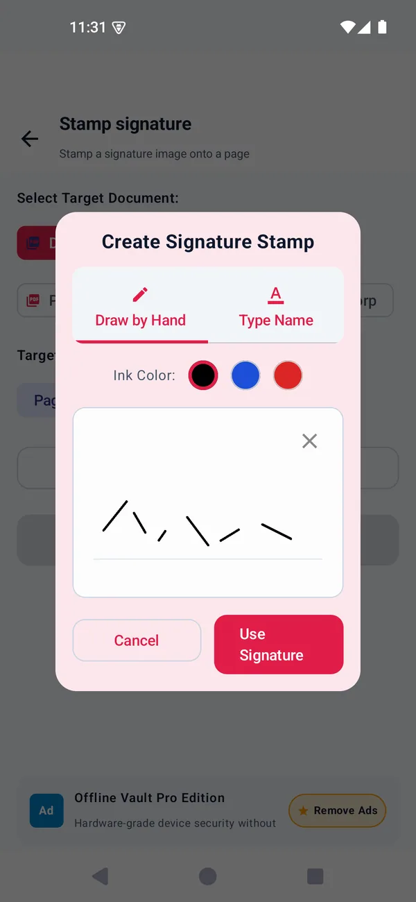 PDF Master — Sign screen
